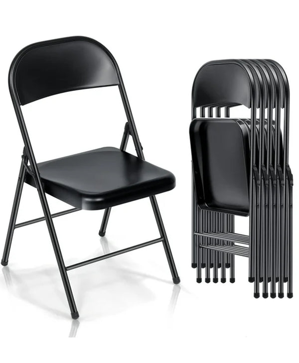 Vebreda 6 Pack Padded Folding Chairs Set for Home and Office, Indoor and Outdoor Events (Black)