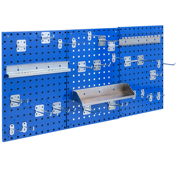 Wall-Mounted Pegboard Kit with 3 Pegboards for Garage Workshop-Navy