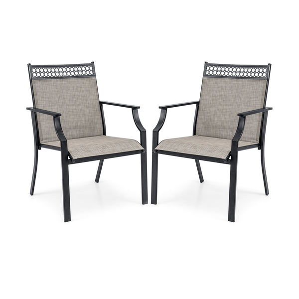 Patio Chairs Set of 2 with All Weather Breathable Fabric