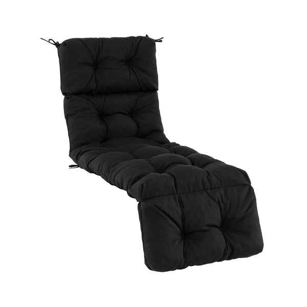 Outdoor Lounge Chaise Cushion with String Ties for Garden Poolside