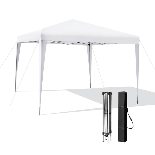 10 x 10 Feet Outdoor Pop-up Patio Canopy for  Beach and Camp-White