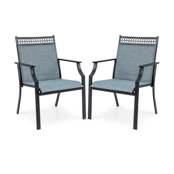 Patio Chairs Set of 2 with All Weather Breathable Fabric