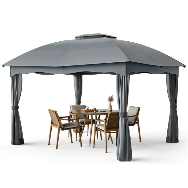 12 x 10 Feet Canopy Double Vented Heavy Duty Steel Gazebo