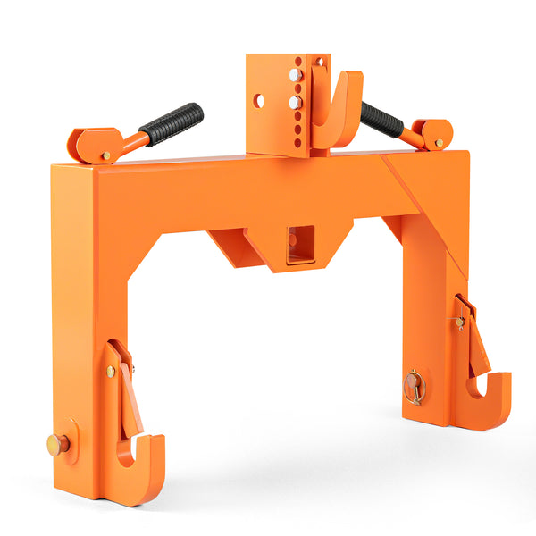 3-Point Quick Hitch with 5 Level Adjustable Bolt for Farming-Orange