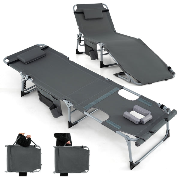 5-position Outdoor Folding Chaise Lounge Chair