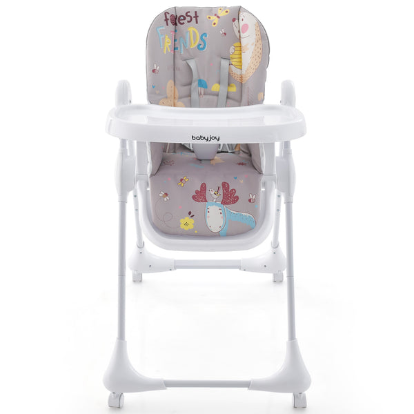 3-In-1 Convertible Highchair with Adjustable Height and 5-Point Safety Belt and Lockable Wheels