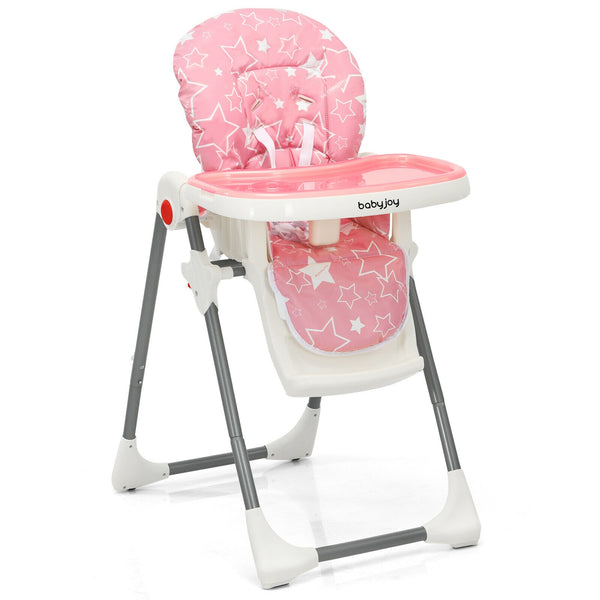 Folding Baby High Dining Chair with 6-Level Height Adjustment