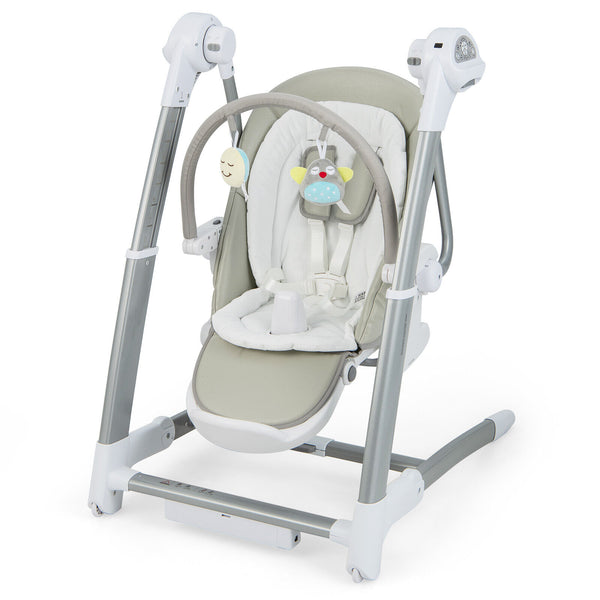 Baby Folding High Chair with 8 Adjustable Heights and 5 Recline Backrest
