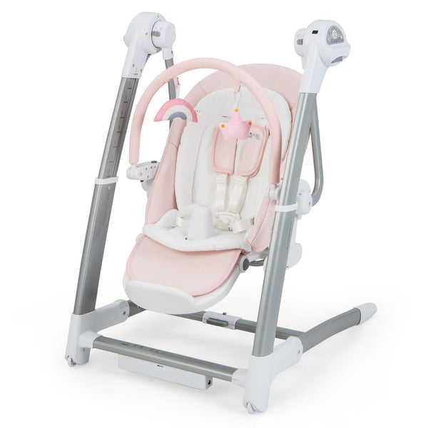 Baby Folding High Chair with 8 Adjustable Heights and 5 Recline Backrest