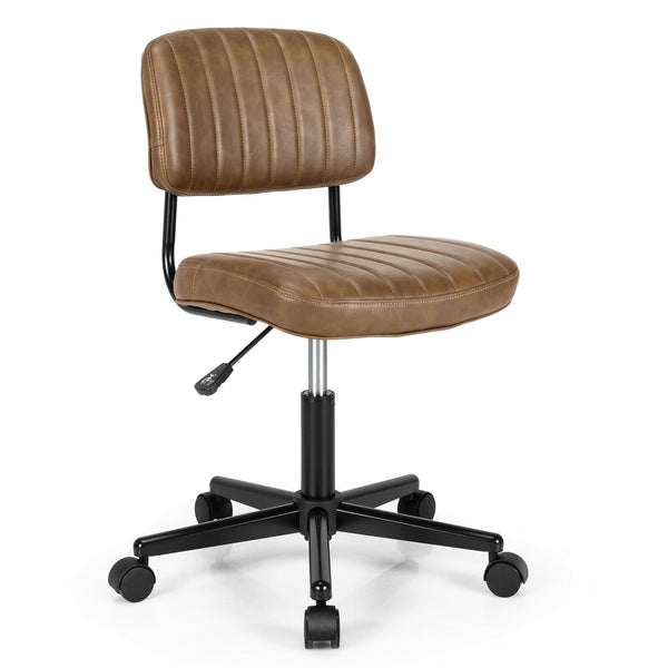 PU Leather Adjustable Office Chair Swivel Task Chair with Backrest