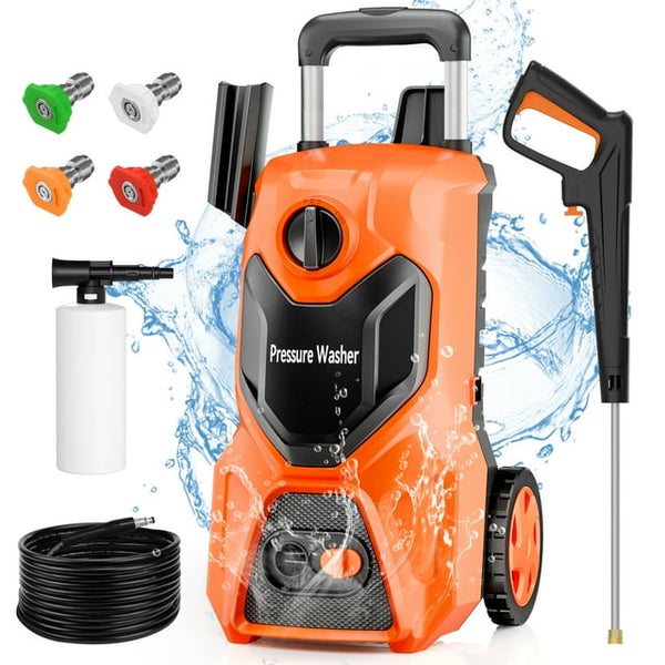 Vebreda 4800 PSI Electric Pressure Washer, 3.2 GPM High Power Cleaner with 5 Adjustable Nozzles, Foam Cannon for Cars, Driveways & Outdoor Cleaning