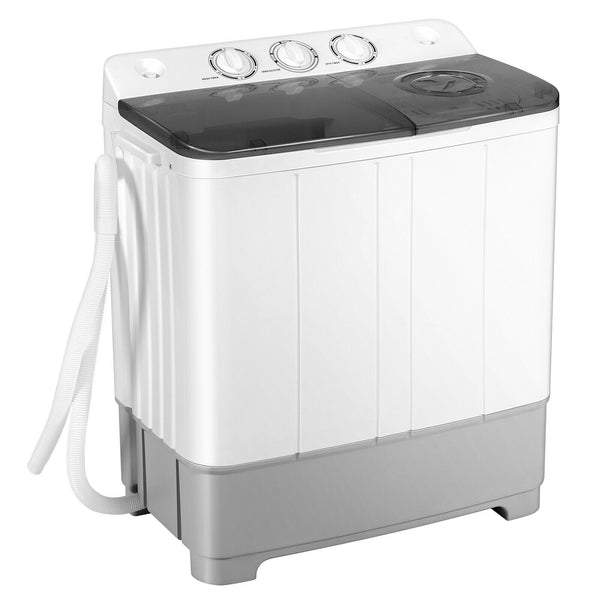 2-in-1 Portable Twin Tub Washing Machine with Timer Control and 22lbs Capacity