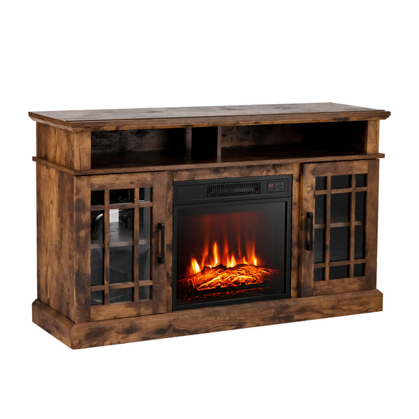 48 Inch Electric Fireplace TV Stand with Cabinets for TVs Up to 55 Inch