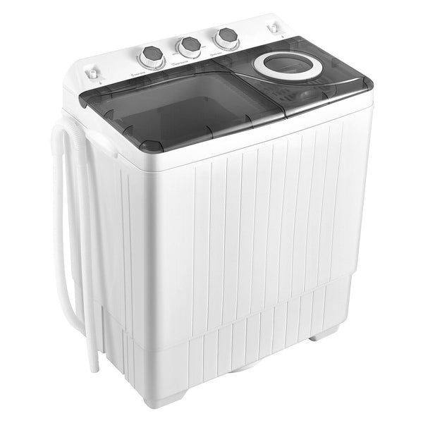 26 LBS Twin Tub Portable Washing Machine with Built-In Drain Pump