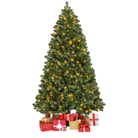 Vebreda 6ft Pre-Lit Artificial Christmas Tree with 250 Lights for Home, Office, Party, Green