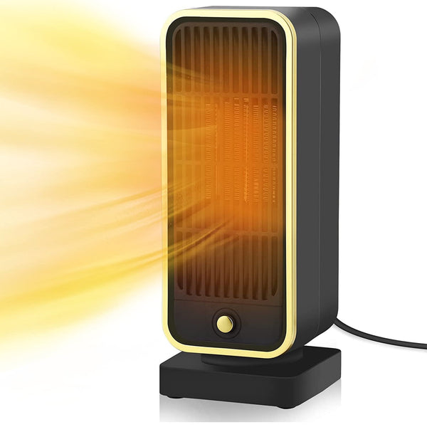 Vebreda Space Heater, 500W Portable Quiet Heating Ceramic Heater for Bedroom, Office & Indoor, Black