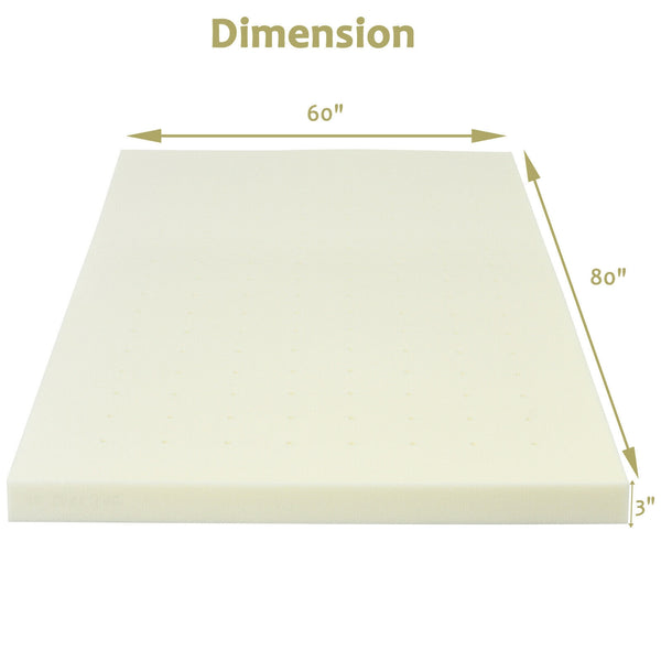 3-Inch Bed Mattress Topper Air Cotton for All Night's Comfy Soft Mattress Pad-Queen Size