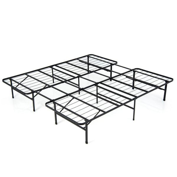 King Size Folding Steel Platform Bed Frame for Kids and Adults-King Size