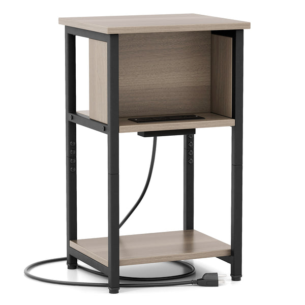 3-Tier End Table with USB Ports and Power Outlets-1 Piece