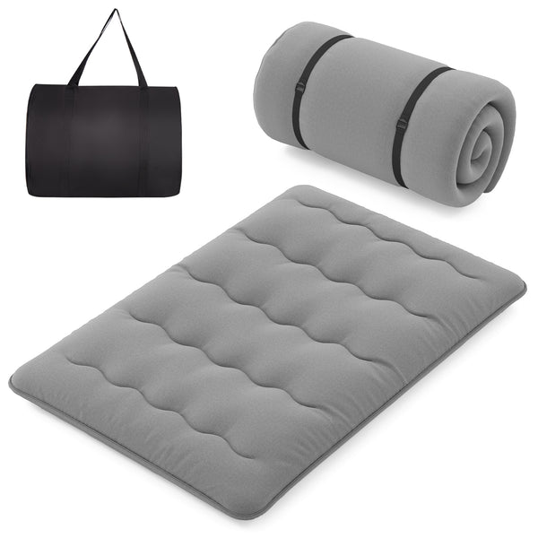 Foldable Futon Mattress with Washable Cover and Carry Bag for Sleeping and Camping