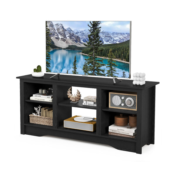 TV Stand for up to 65 Inch Flat Screen TVs with Adjustable Shelves for 18 Inch Electric Fireplace (Not Included)