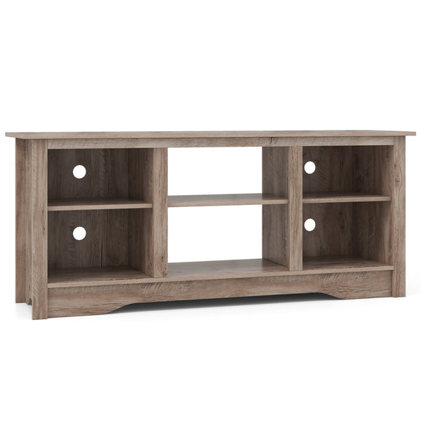 TV Stand for up to 65 Inch Flat Screen TVs with Adjustable Shelves for 18 Inch Electric Fireplace (Not Included)