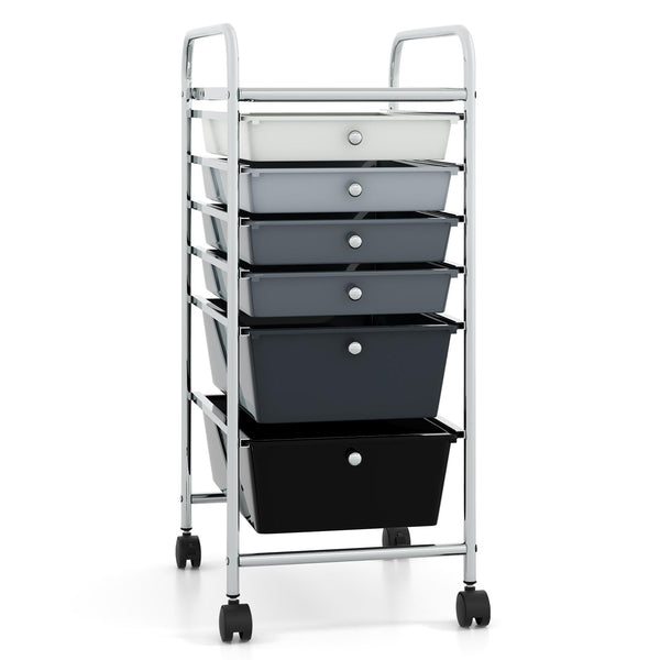 6 Drawers Rolling Storage Cart Organizer-Mixed