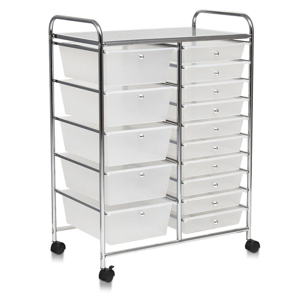 15 Drawers Rolling Storage Cart Organizer
