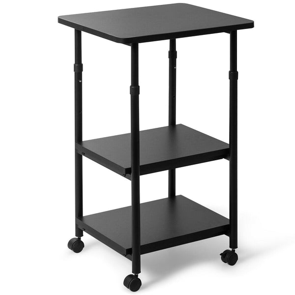 3-tier Adjustable Printer Stand with Swivel Casters
