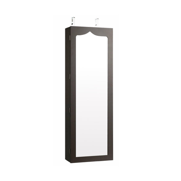 5 LEDs Lockable Mirror Jewelry Cabinet Armoire with 6 Drawers