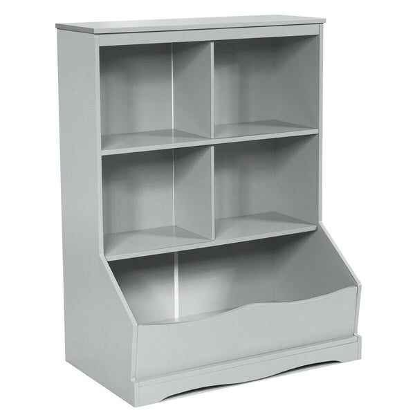 3-Tier Children's Multi-Functional Bookcase Toy Storage Bin Floor Cabinet