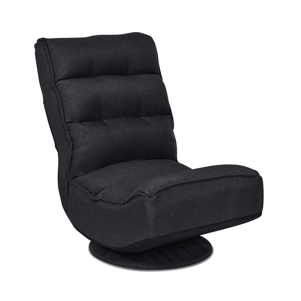 360-Degree Swivel Floor Gaming Chair with Adjustable Backrest and Foldable Design