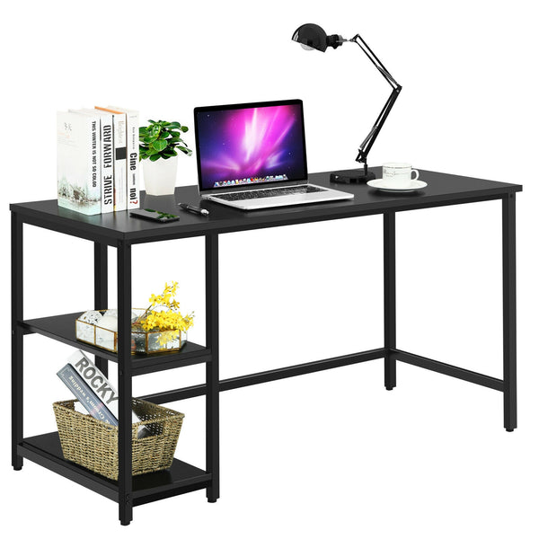 55 Inch Computer Desk Office Study Table Workstation Home with Adjustable Shelf