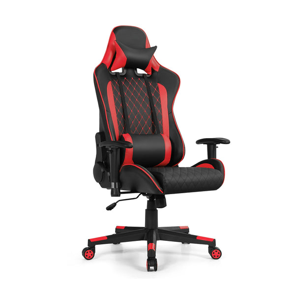 Massage Gaming Chair with Lumbar Support and Headrest