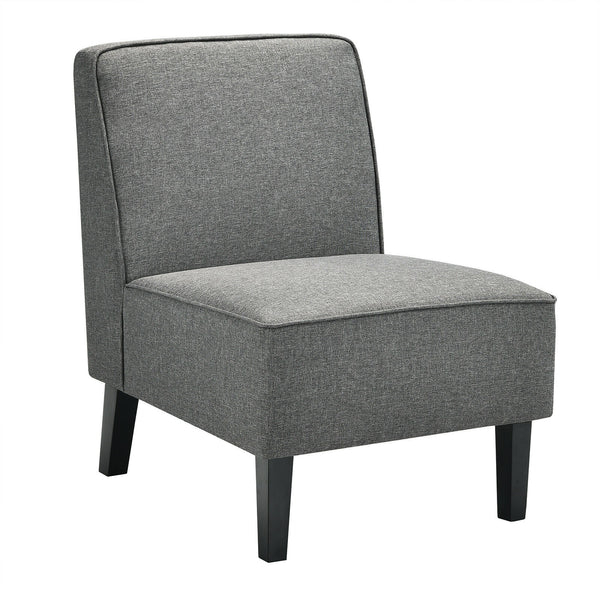 Modern Armless Accent Sofa Chair with Rubber Wood Legs