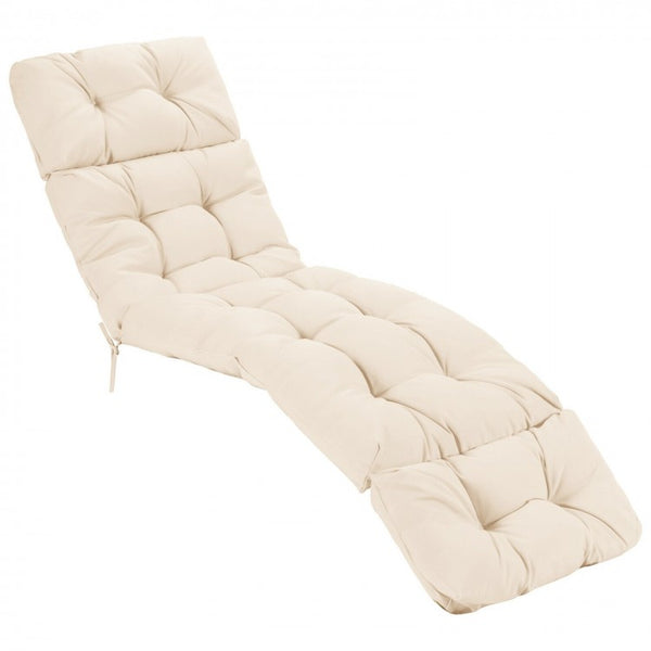Outdoor Lounge Chaise Cushion with String Ties for Garden Poolside