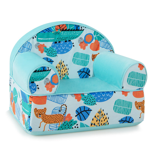Kids Armchair with Plush Velvet Cover and Soft Sponge Filling