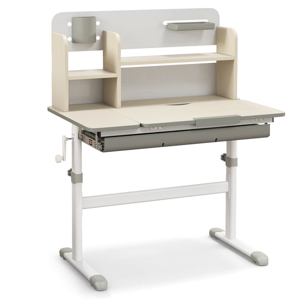 Height Adjustable Kids Study Desk with Tilt Desktop for 3-12 Years Old