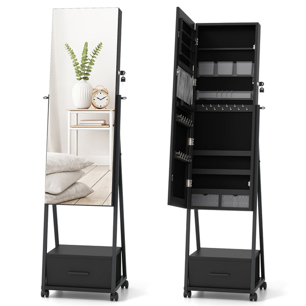 Jewelry Cabinet with Full-Length Mirror