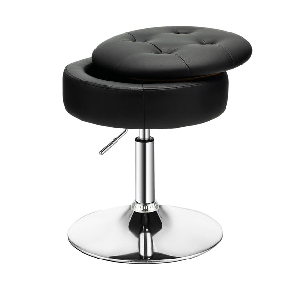 Adjustable Swivel Storage Vanity Stool with Removable Tray