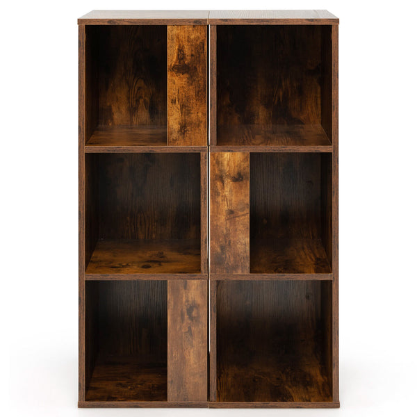 3-Tier 6 Cube Freestanding Bookcase with Anti-toppling Device
