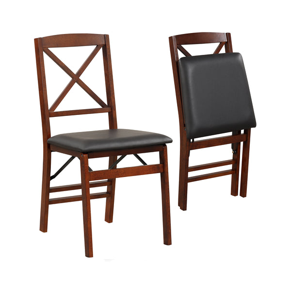 Set of 2 Folding Dining Chairs with 400 LBS Capacity