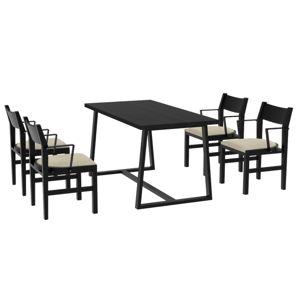 4-Person Dining Table Set with Chairs and Bench
