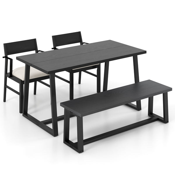 4-Person Dining Table Set with Chairs and Bench