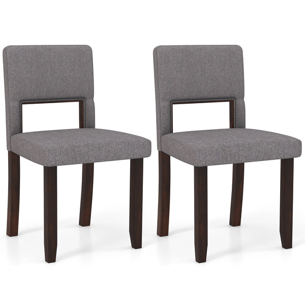 Set of 2 Wooden Dining Chair with Acacia Wood Frame Padded Seat and Back