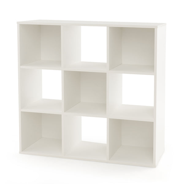 Wooden Kids Bookcase with Storage Cubbies and Anti-toppling Devices