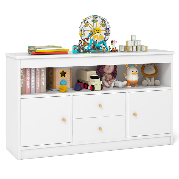 Kids Toy Storage Organizer with Open Shelf and 2 Drawers for Playroom