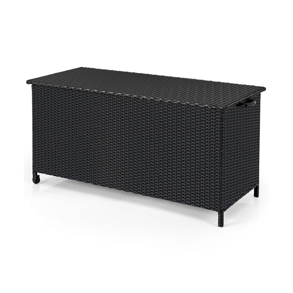 Indoor Outdoor 85 Gallon Storage Container with Waterproof Liner and Universal Wheels