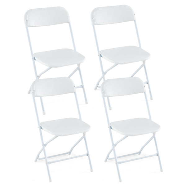 4 Pack Metal Folding Chairs with Plastic Seat and Back