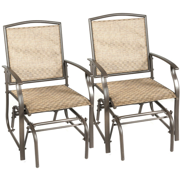 Steel Frame Garden Swing Single Glider Chair Rocking Seating